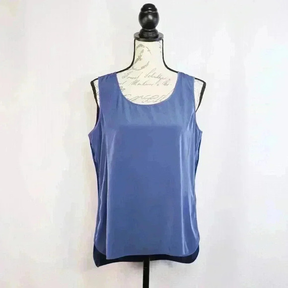 Chico's Tops - Chicos Sleeveless Blouse Tank Size 1 Blue  High Low Hem Womens